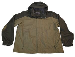 Eddie Bauer WeatherEdge Rain Jacket Women’s XL Green Hooded Full Zip Mesh
